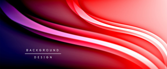 Dynamic trendy fluid color gradient abstract background with flowing wave lines. Vector Illustration