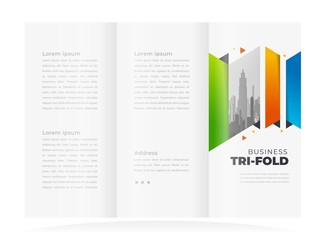 Tri-fold colored stripes geometric design template
