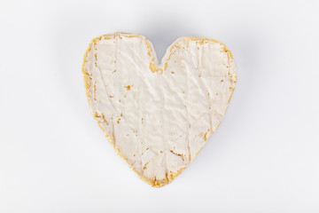 french cow's milk cheese called Neufchâtel  isolated on white background