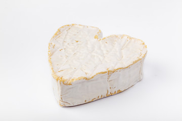 french cow's milk cheese called Neufchâtel  isolated on white background