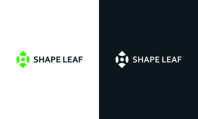 Minimal modern abstract shape leaf logo.