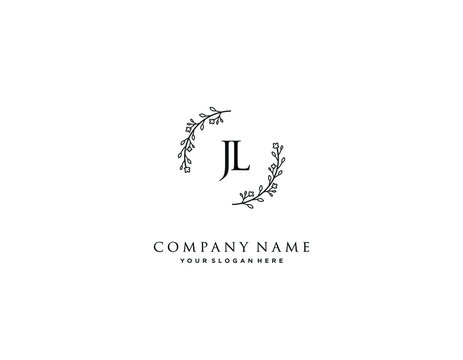 JL initial letter elegant handwriting logo collection