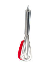 Metal whisk for whipping nv white isolated background