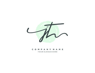 JT initial letter elegant handwriting logo collection