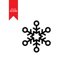 Snowflake icon vector. Snowflakes winter symbol. Flat design style on trendy icon.