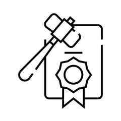 Legal documents line icon, concept sign, outline vector illustration, linear symbol.