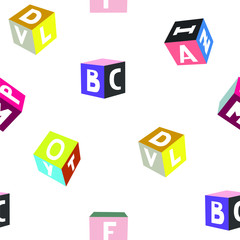 Abstract vector print with cubes