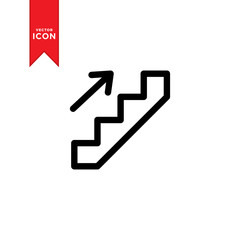 Stairs up icon vector. Business growth icon. Trendy flat design style on trendy icon.
