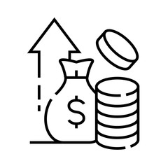 Profits line icon, concept sign, outline vector illustration, linear symbol.