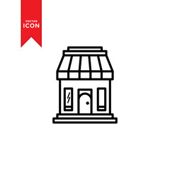 Shop icon vector. Shop store icon symbol illustration. Flat design style on trendy icon.