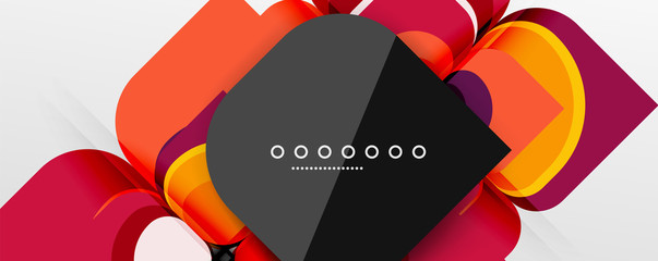 Abstract background - geometric cut paper design flower or square shape composition. Vector Illustration For Wallpaper, Banner, Background, Card, Book Illustration, landing page