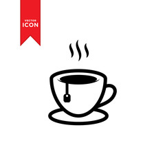 Tea mug icon vector. Coffee mug icon. Simple design on white background.