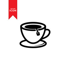 Tea mug icon vector. Coffee mug icon. Simple design on white background.