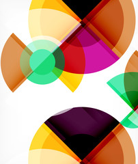 Obraz premium Abstract background, circle and triangle design round shapes overlapping. Geometric trendy template. Vector Illustration For Wallpaper, Banner, Background, Card, Book Illustration, landing page