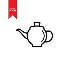 Teapot icon vector. Simple design on white background.