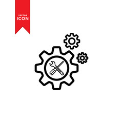 Tools service icon vector. Repair icon. Maintenance symbol. Setting icon. Wrench and screwdriver icon. Flat design style on white background.