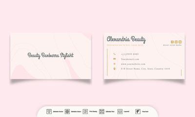 Beauty texture pink, Business card minimalist Template