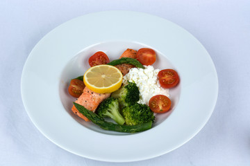Salmon and Cottage Cheese Lunch