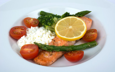 Salmon and Cottage Cheese Lunch