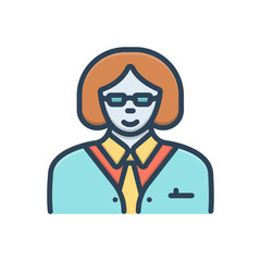 Color illustration icon for manager 