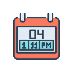 Color illustration icon for day 
