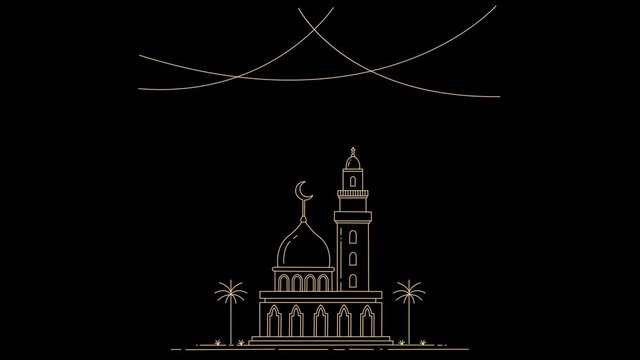 motion graphics monoline mosque