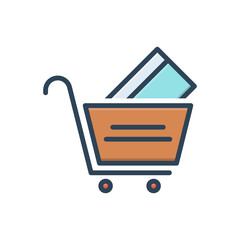 Color illustration icon for purchase 