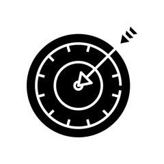 Goal black icon, concept illustration, vector flat symbol, glyph sign.