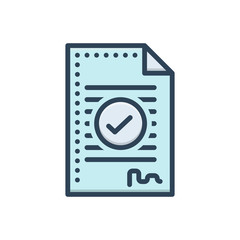 Color illustration icon for agreement 