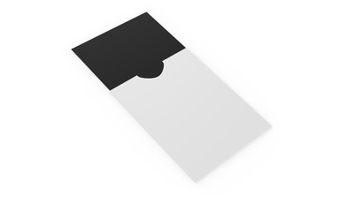 paper package with blank business card on a isolated background. 3d illustration
