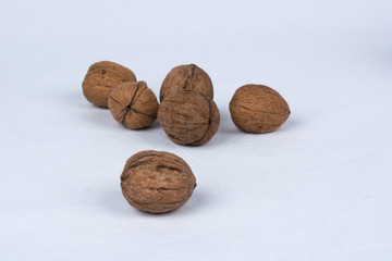 Walnuts on White Background