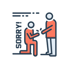 Color illustration icon for apologize 
