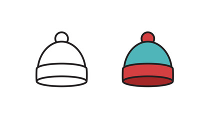 Winter hat icon. Vector in simple flat style. Linear style pictogram