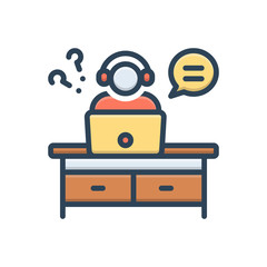 Color illustration icon for assisted 