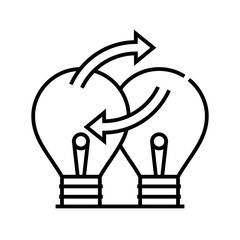 Sharing expirience line icon, concept sign, outline vector illustration, linear symbol.