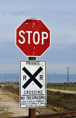 Stop silent forever crossing next to ditch