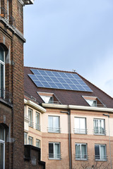 Fototapeta na wymiar panneaux solaire energie verte ecologie