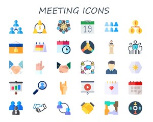 Modern Simple Set of meeting Vector flat Icons