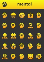 Modern Simple Set of mental Vector filled Icons
