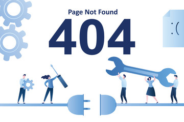  Businesspeople or programmers holding screwdriver and gear. Funny tiny people carry a wrench. Website under construction