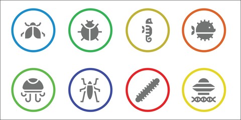 Modern Simple Set of creature Vector filled Icons