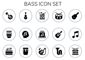 Modern Simple Set of bass Vector filled Icons
