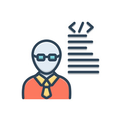 Color illustration icon for developer  