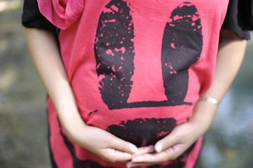 happy pregnant belly