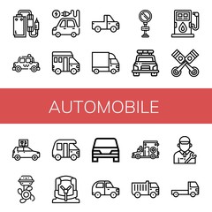 automobile icon set