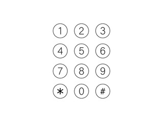 Interface keypad, numbers icon. Vector illustration, flat design.