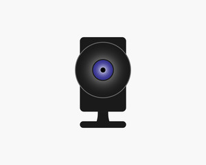 Camera, webcam icon. Vector illustration, flat design.