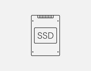 Solid state drive, ssd icon. Vector illustration, flat design.