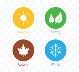 Four season icon. Vector illustration, flat design.