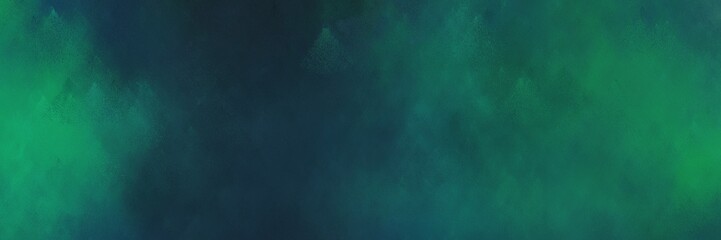 vintage abstract painted background with dark slate gray, teal green and sea green colors and space for text or image. can be used as header or banner
